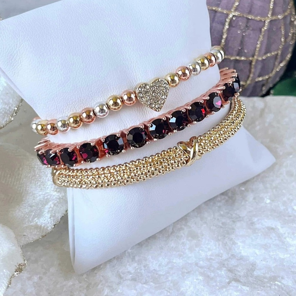 Park Lane Mini Impression Bracelet Burgundy! BNWT!! Set in Rose Gold!!!